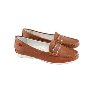 MARC JOSEPH NEW YORK Womens Brown SunnyAve Toe Slip On Leather Loafers Shoes 5